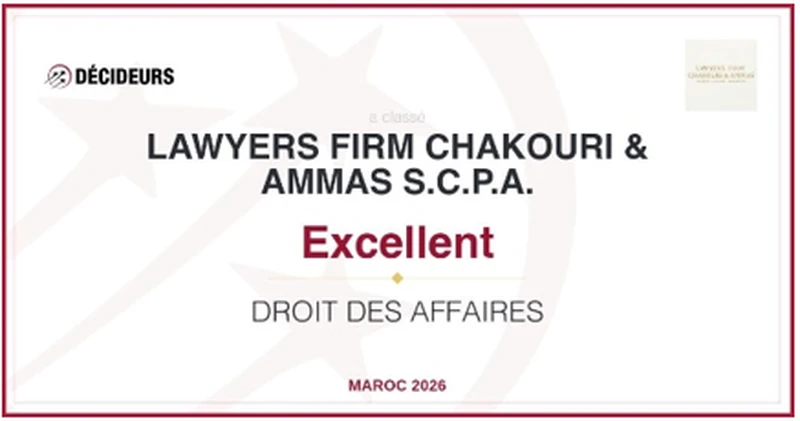 Excellent, Droit des Affaires · Décideurs Magazine · Maroc 2026
